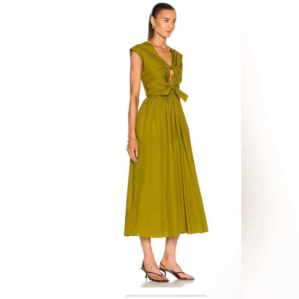 Tove Elegant Olive Green Dress - Picture 2 of 10